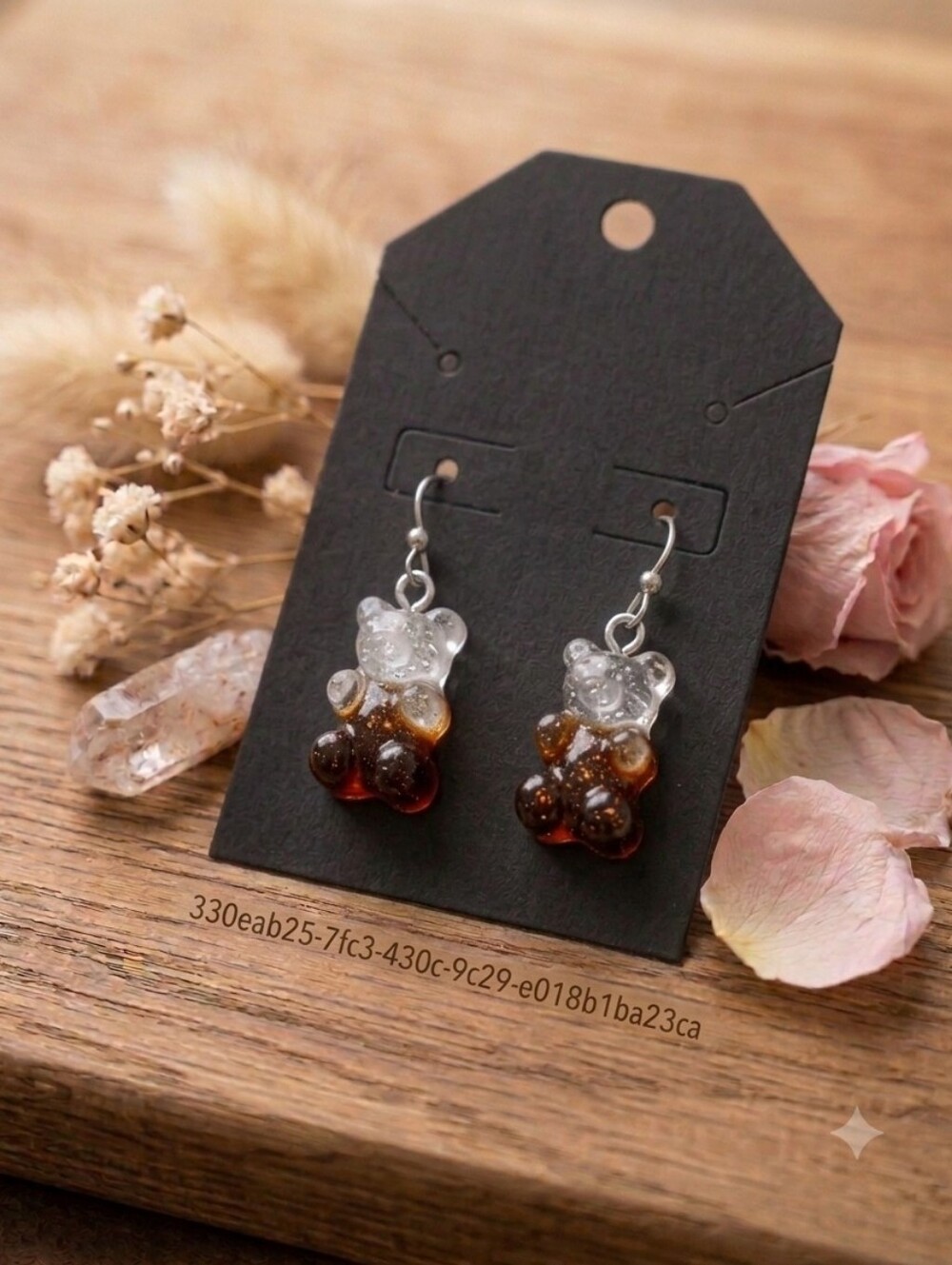 Gummy Bear Resin Drop Earrings - Clear and Amber